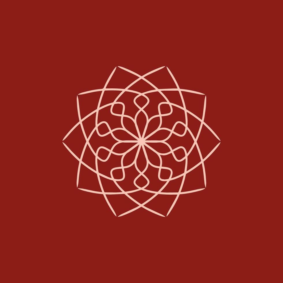 abstrait rose et bordeaux floral mandala logo. adapté pour élégant et luxe ornemental symbole vecteur