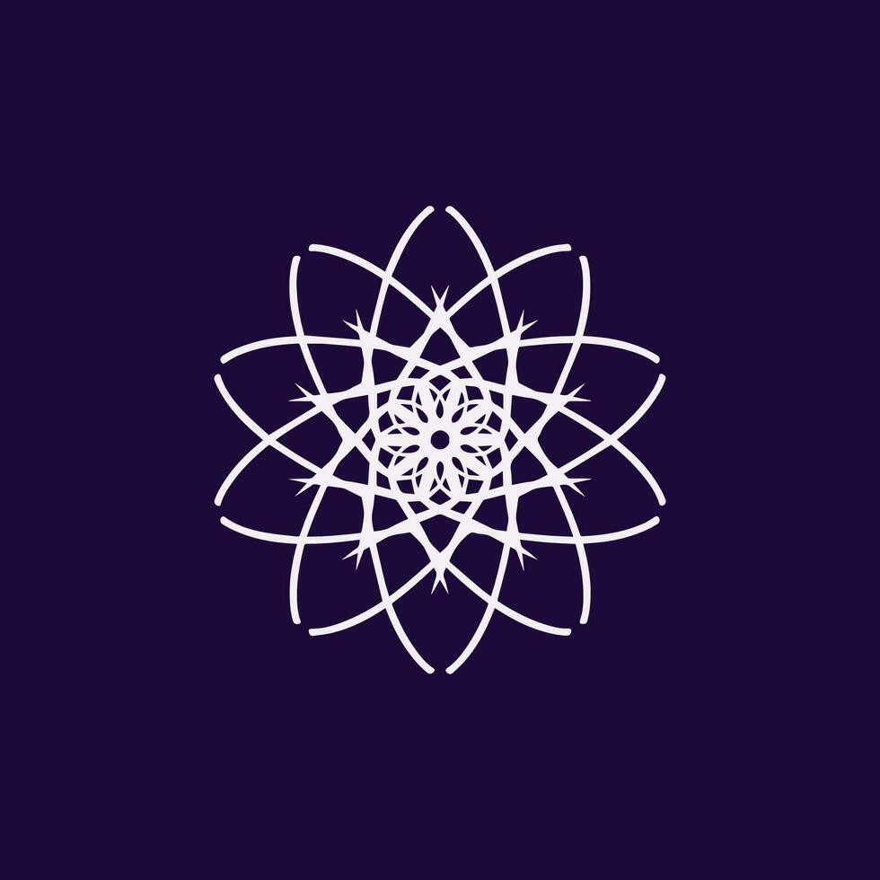 abstrait blanc et violet floral mandala logo. adapté pour élégant et luxe ornemental symbole vecteur