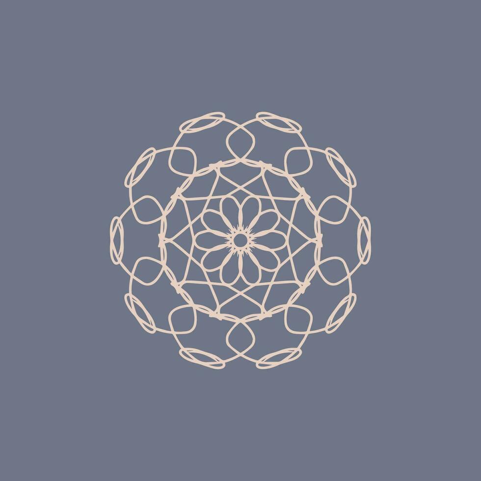 abstrait pêche et violet gris floral mandala logo. adapté pour élégant et luxe ornemental symbole vecteur