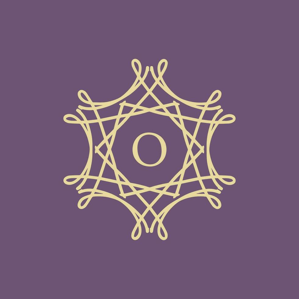 initiale lettre o floral ornemental frontière cercle Cadre logo vecteur