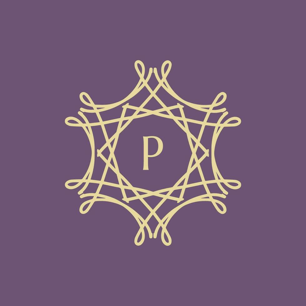 initiale lettre p floral ornemental frontière cercle Cadre logo vecteur