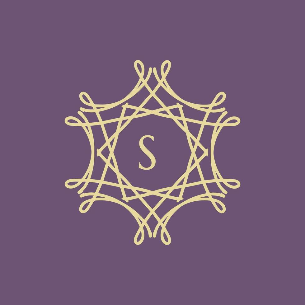 initiale lettre s floral ornemental frontière cercle Cadre logo vecteur