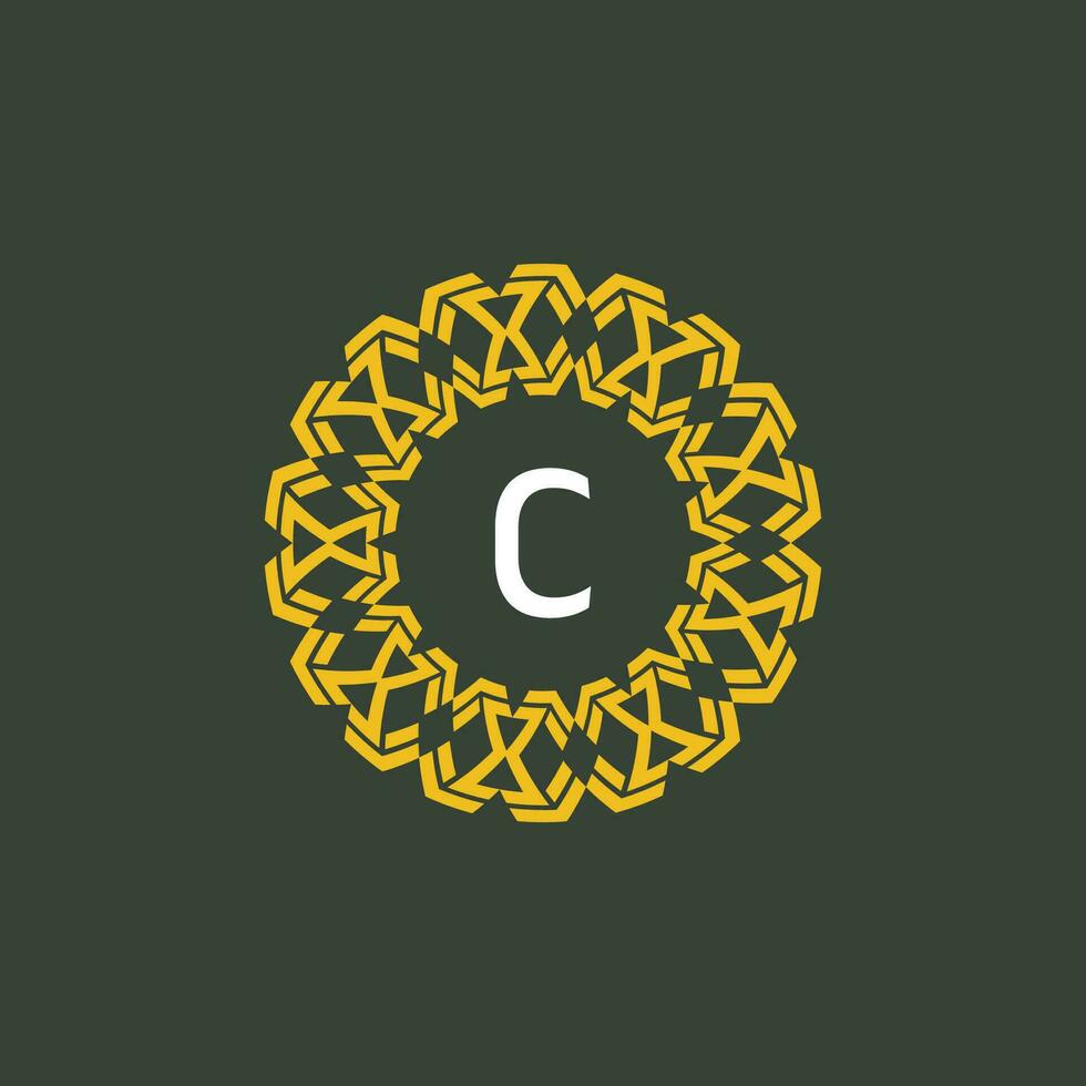 lettre c médaillon emblème initiale cercle badge logo vecteur