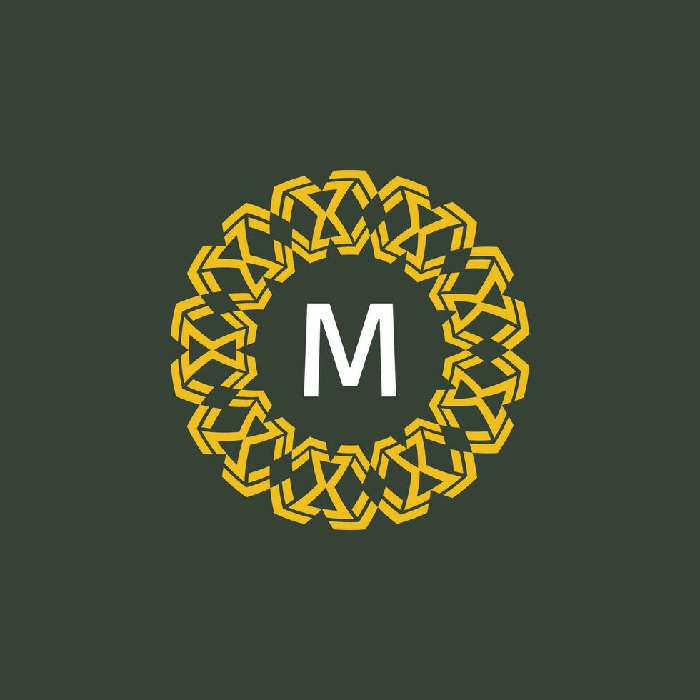 lettre m médaillon emblème initiale cercle badge logo vecteur