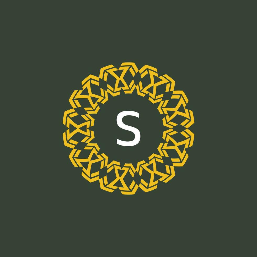 lettre s médaillon emblème initiale cercle badge logo vecteur