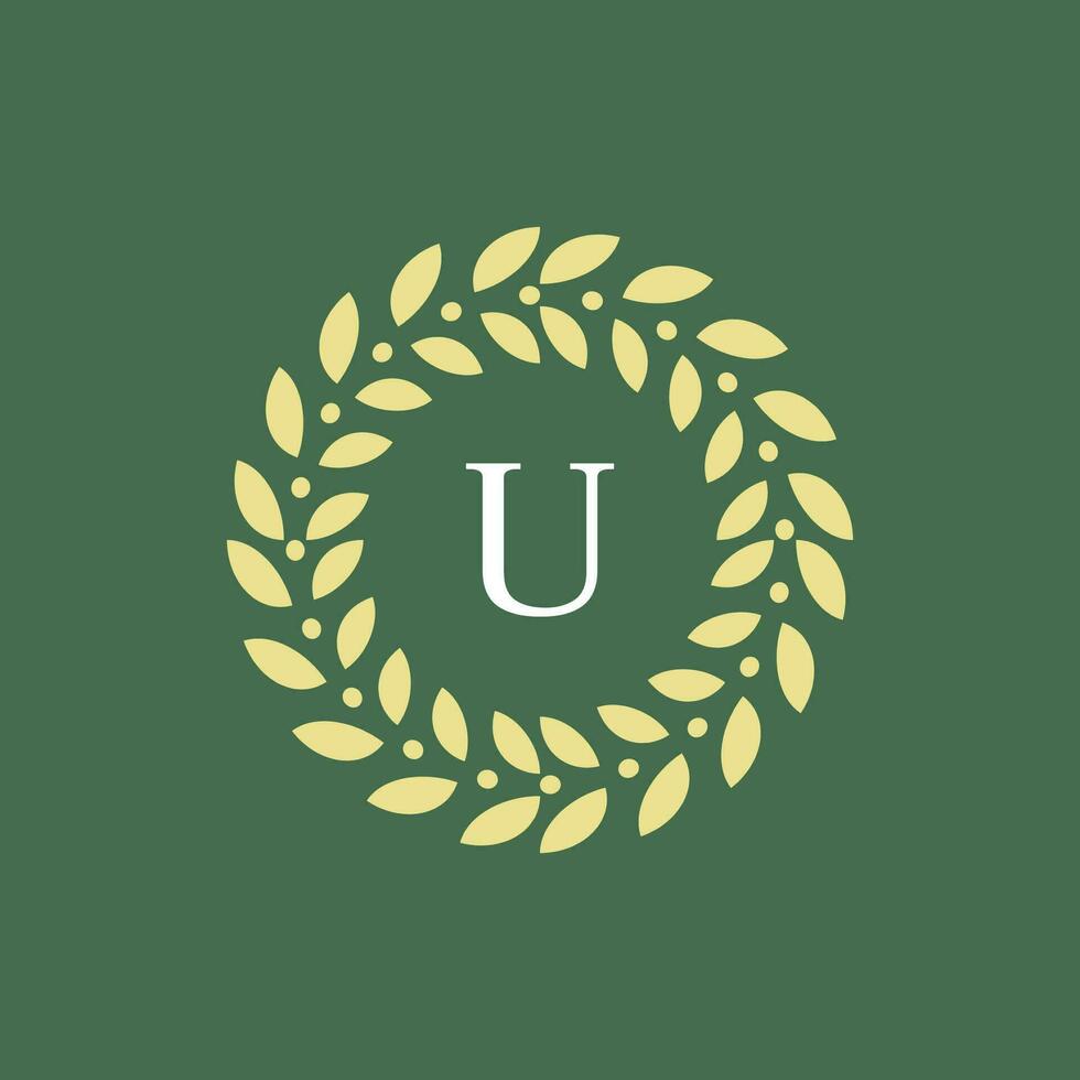 moderne et Naturel lettre u vert feuilles floral logo vecteur