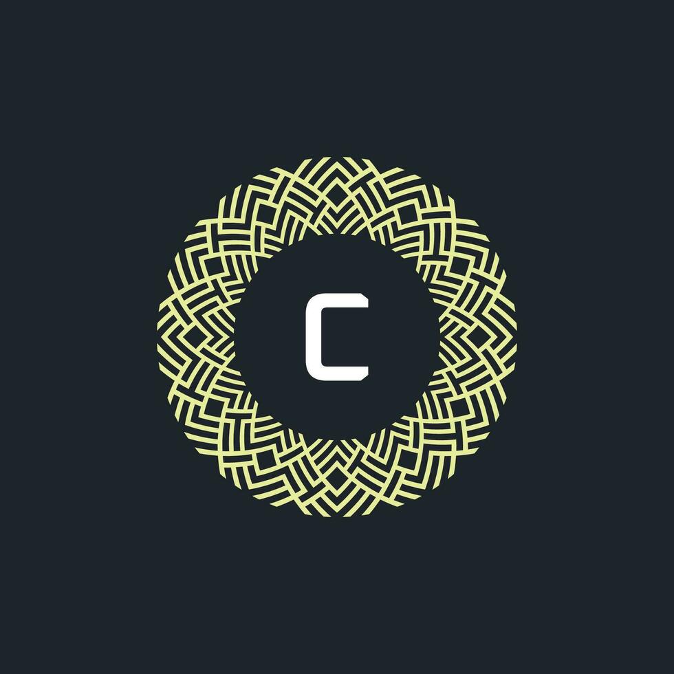 logo initiales lettre c. logo emblème cercle élégant et BIO. rond modèle ornement vecteur