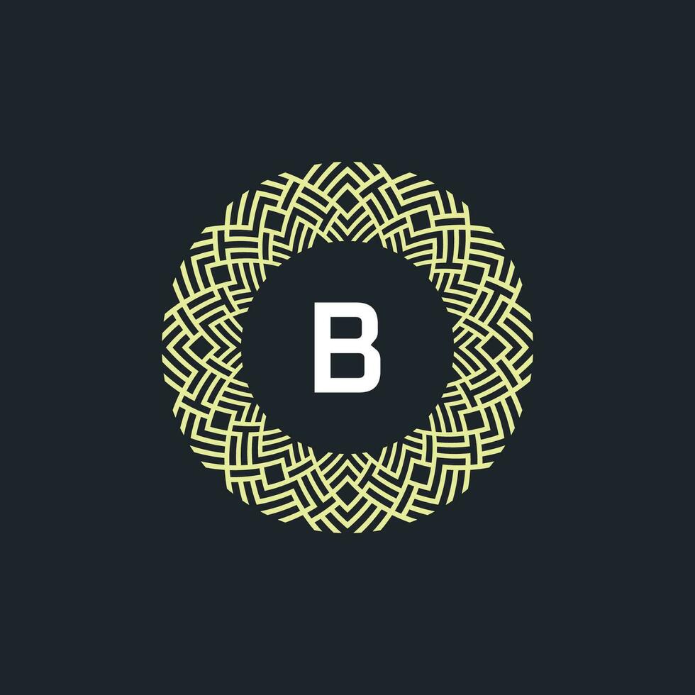 logo initiales lettre b. logo emblème cercle élégant et BIO. rond modèle ornement vecteur
