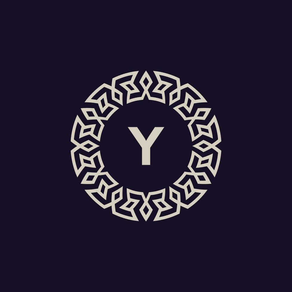 logo initiales lettre y. élégant et moderne cercle emblème. ornemental monogramme emblème vecteur
