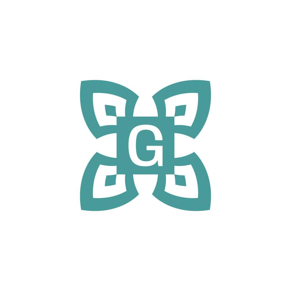 initiale lettre g logo ornemental Naturel emblème modèle Cadre vecteur