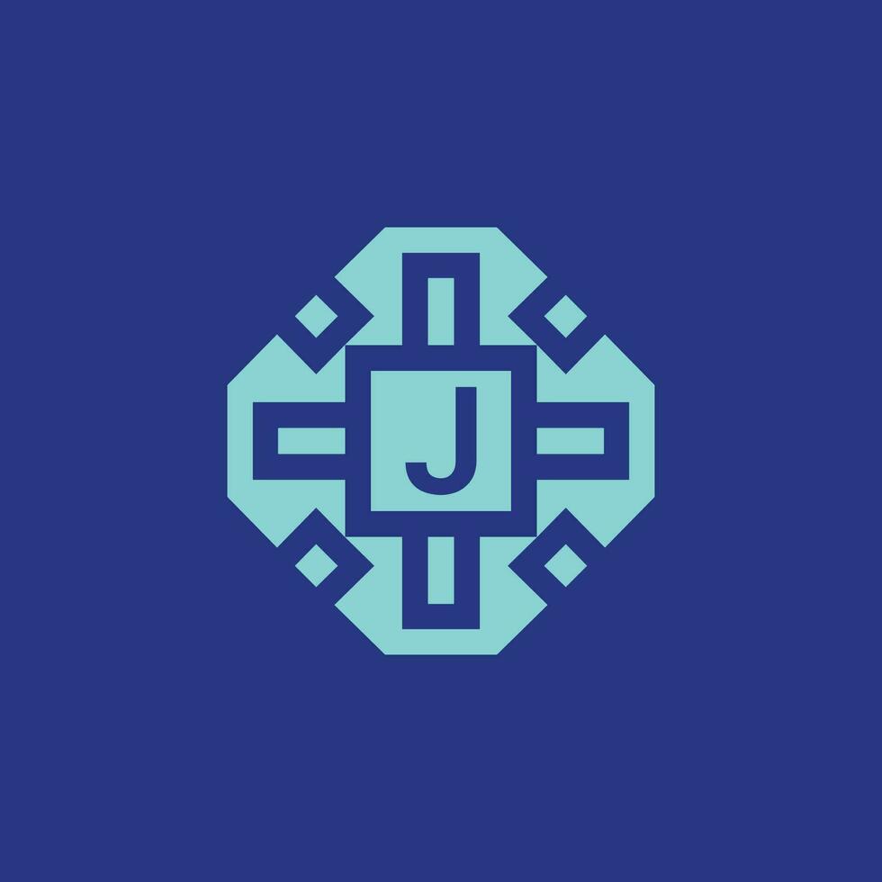 initiale lettre j logo ornemental moderne Cadre emblème vecteur