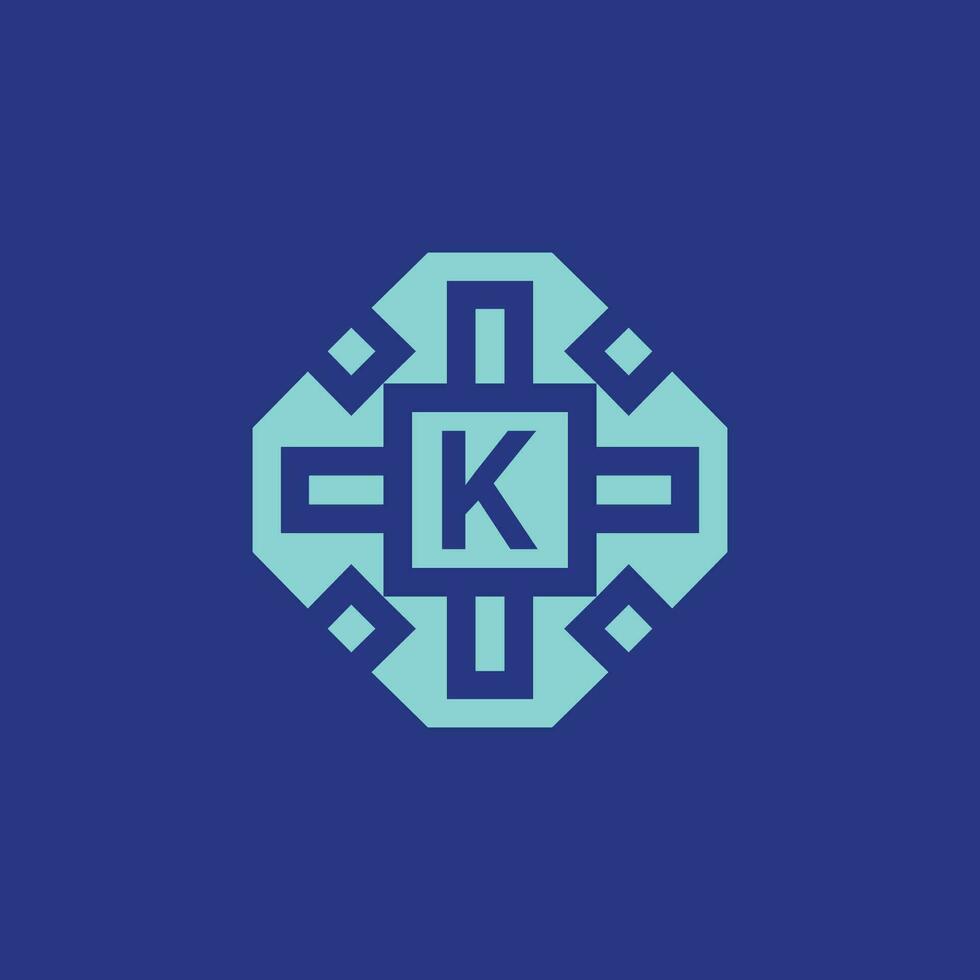 initiale lettre k logo ornemental moderne Cadre emblème vecteur