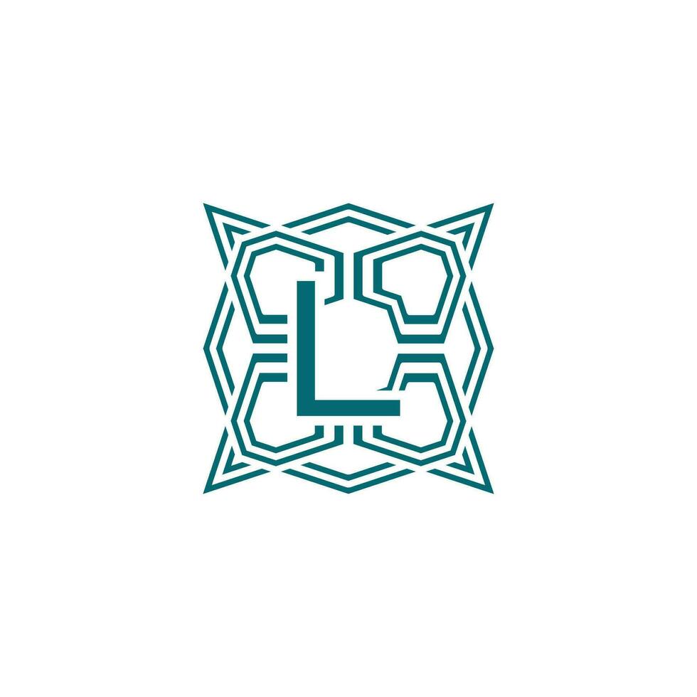 initiale lettre l élégant lignes moderne alphabet Cadre logo vecteur