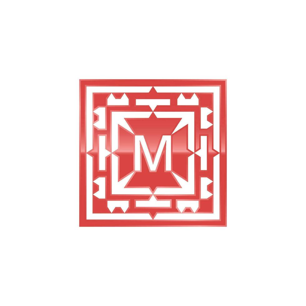 initiale lettre m logo, élégant carré emblème modèle. vecteur