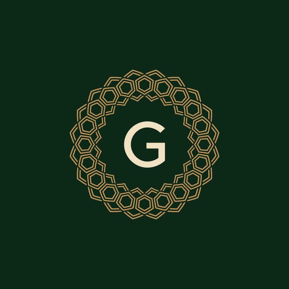 initiale lettre g ornemental élégant Cadre lignes logo vecteur