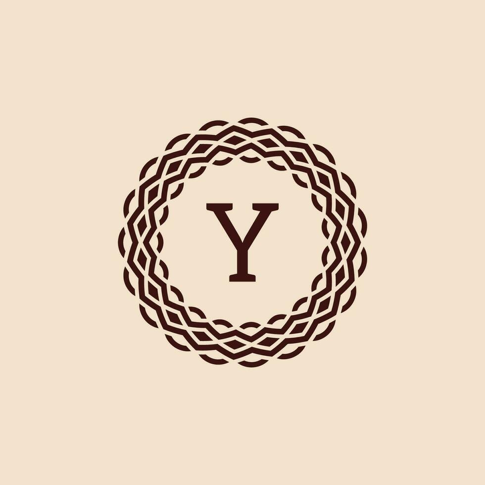 Facile et élégant initiale lettre y ornemental cercle Cadre logo vecteur