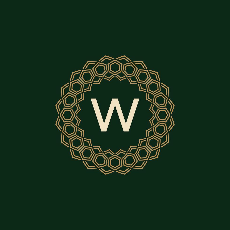 initiale lettre w ornemental élégant Cadre lignes logo vecteur