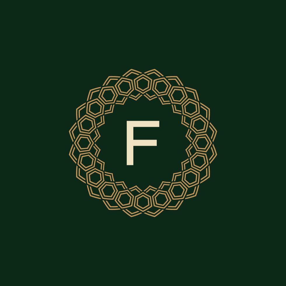 initiale lettre F ornemental élégant Cadre lignes logo vecteur