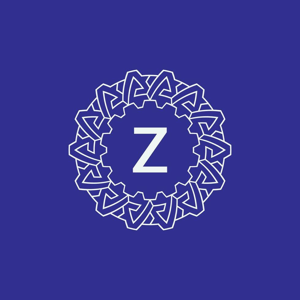 initiale lettre z moderne cercle Cadre ornement lignes unique modèle logo vecteur