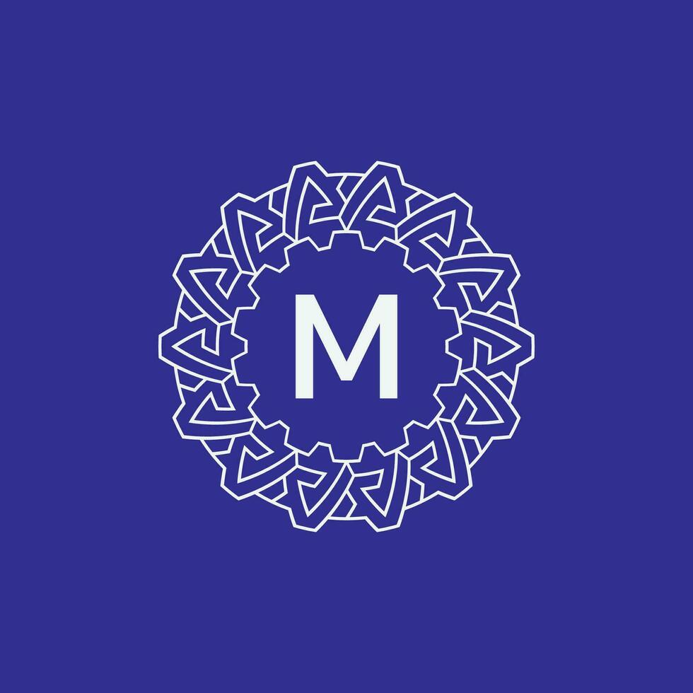 initiale lettre m moderne cercle Cadre ornement lignes unique modèle logo vecteur