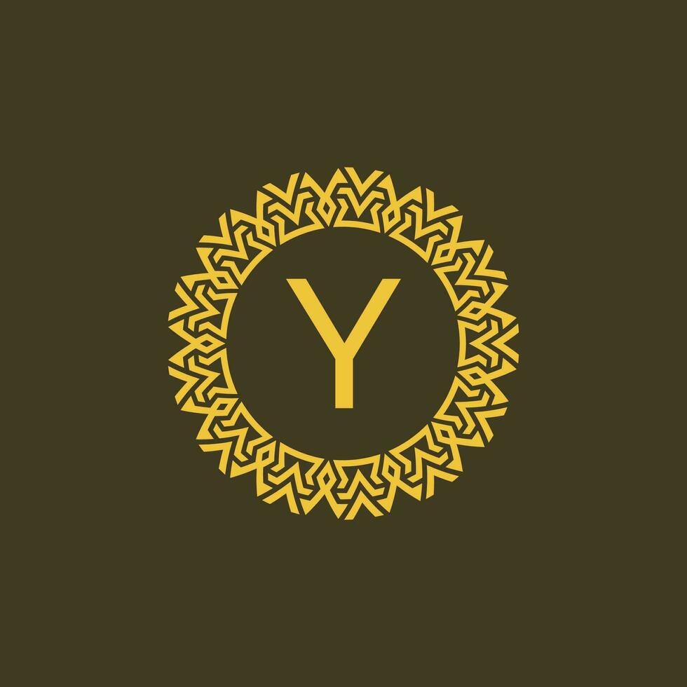 moderne emblème initiale lettre y ornemental tribu modèle circulaire logo vecteur