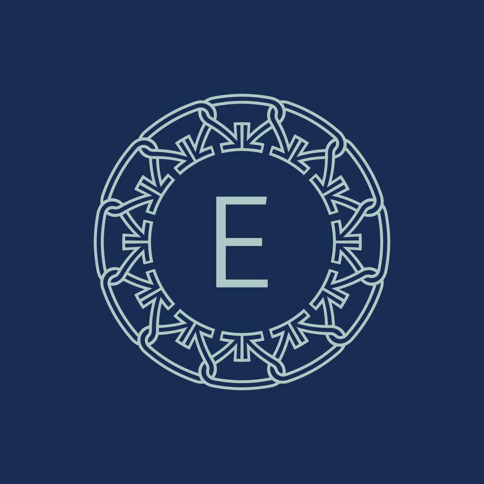 moderne emblème initiale lettre e ornemental tribu modèle circulaire logo vecteur