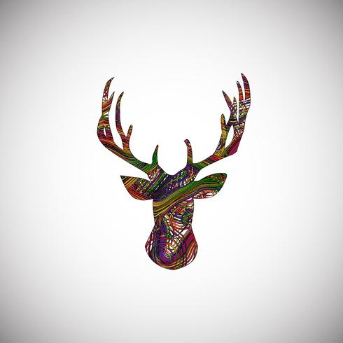 Cerf coloré fait par des lignes, illustration vectorielle vecteur