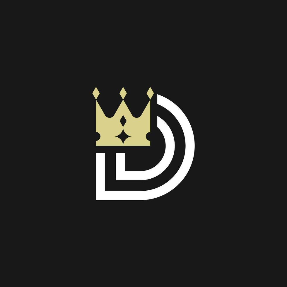 moderne élégant lettre ré couronne Royal prime logo vecteur