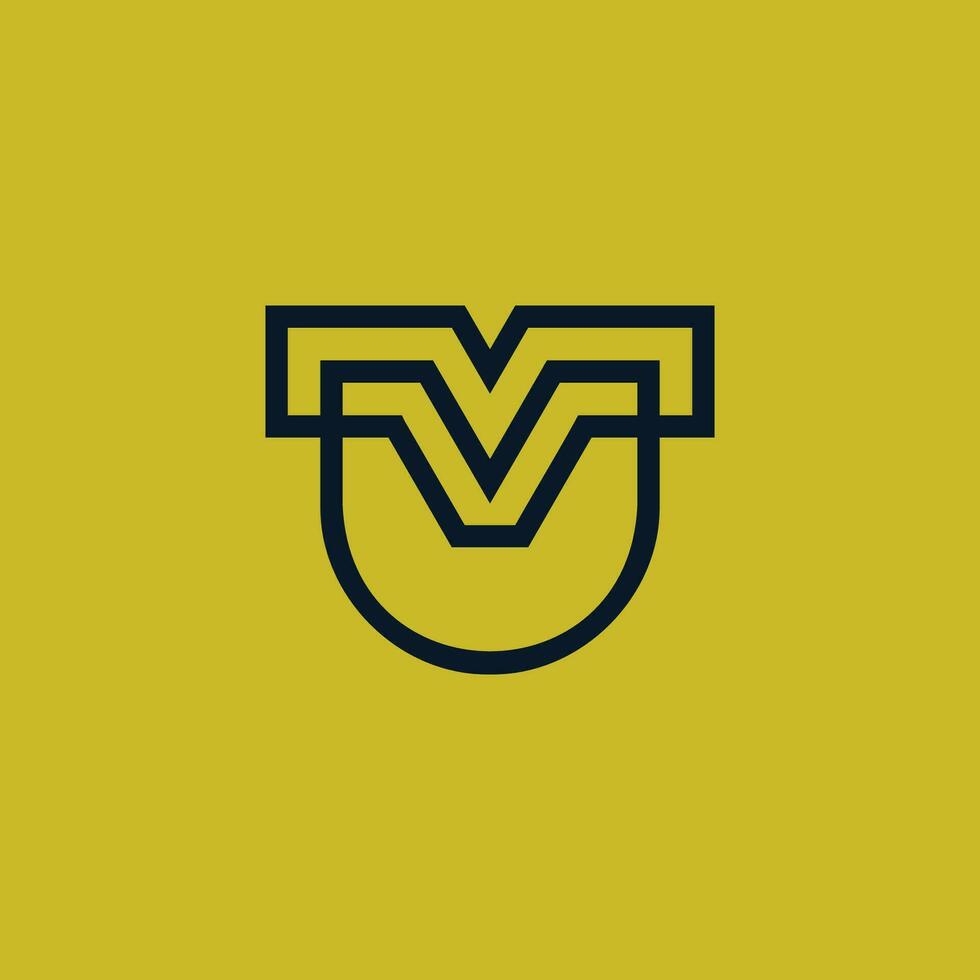 initiale lettre vu ou uv monogramme logo vecteur
