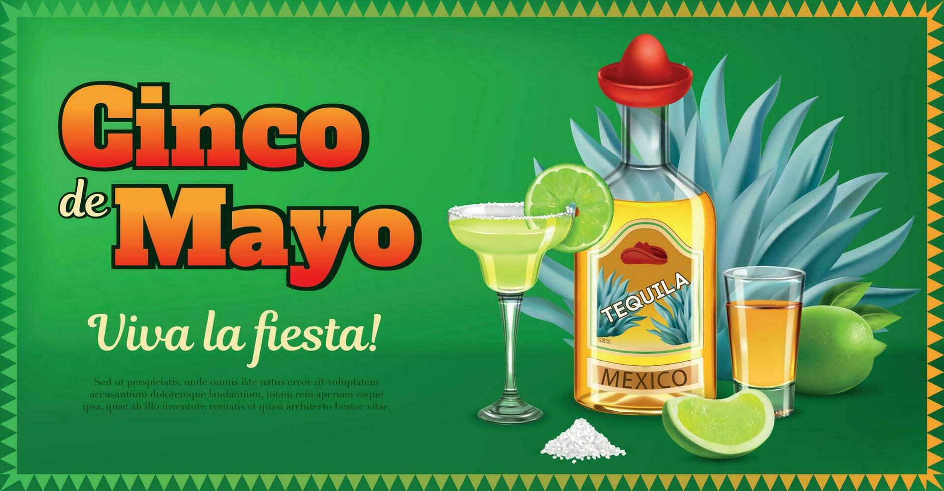 Tequila horizontal les publicités affiche vecteur