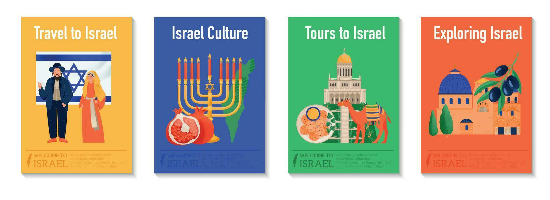 Israël affiches ensemble vecteur