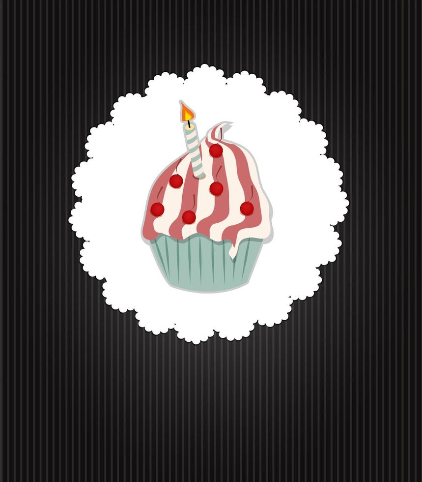 illustration vectorielle de carte d'invitation cupcake vecteur