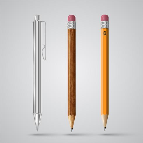 Crayons et crayons réalistes colorés, vector