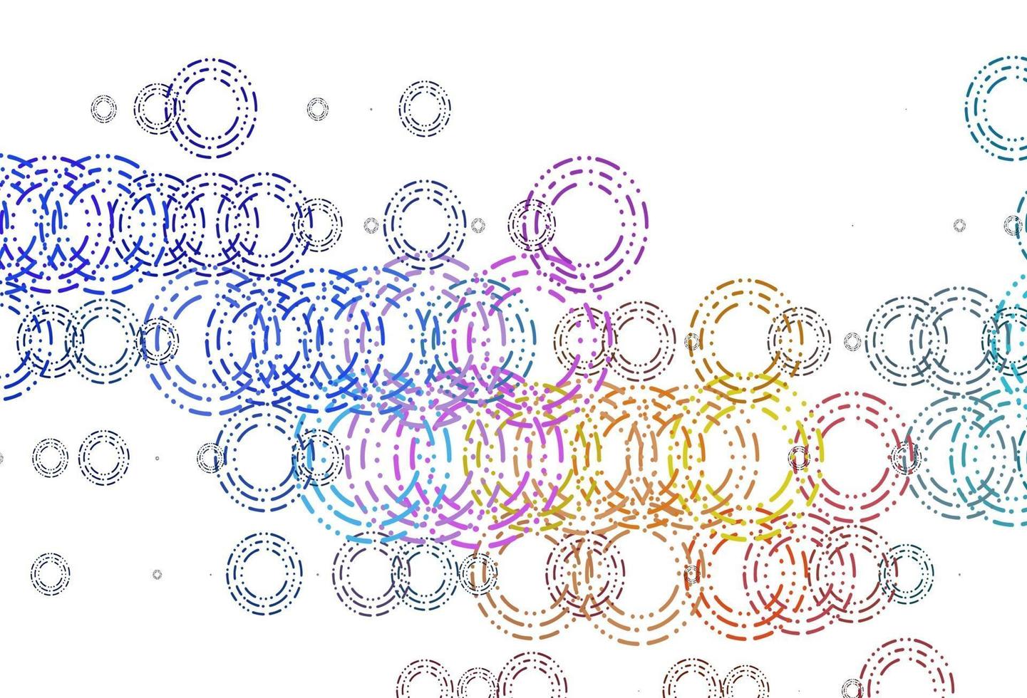 modèle vectoriel multicolore clair et arc-en-ciel avec des cercles.