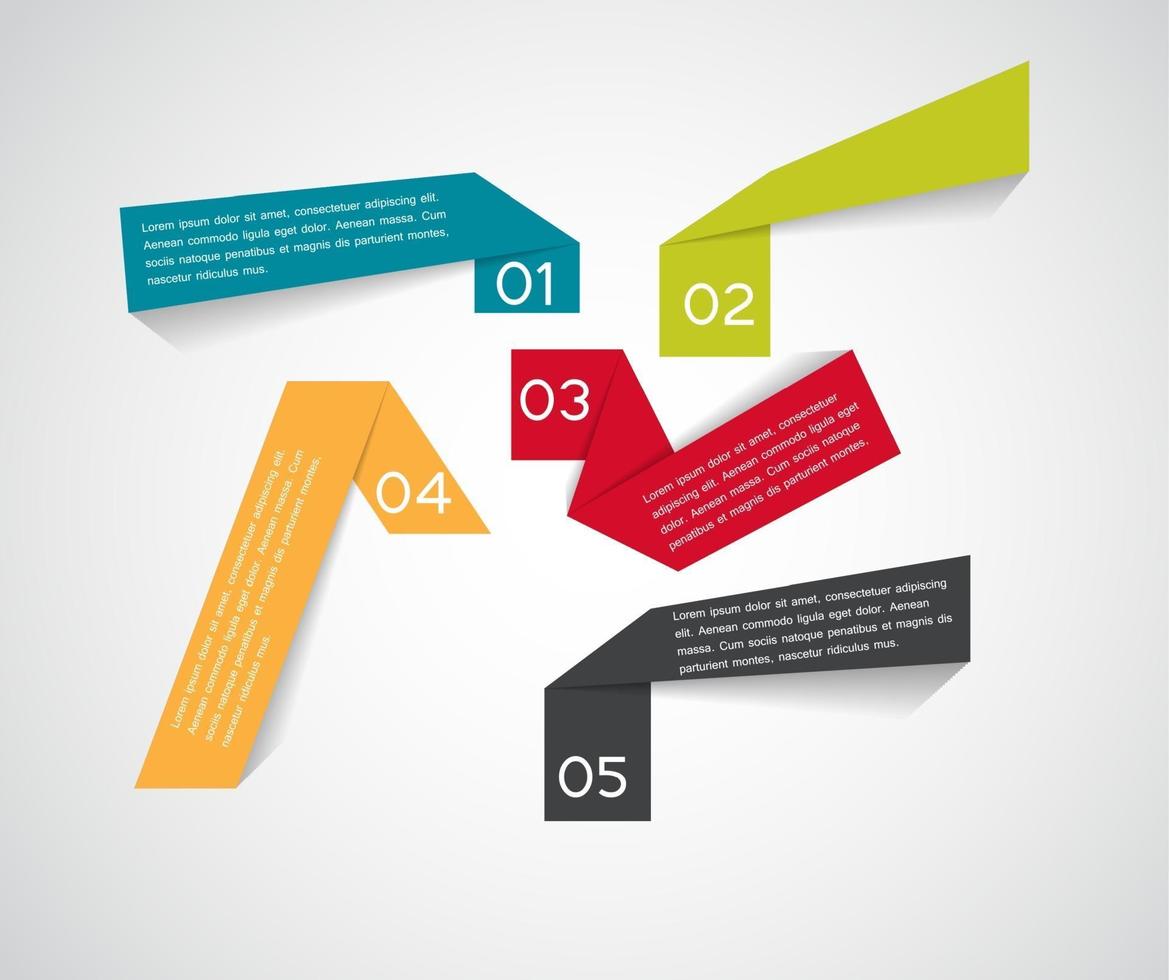 modèles d'origami infographiques pour les entreprises vecteur