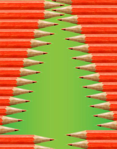 Sapin de Noël fait avec des crayons rouges, vector