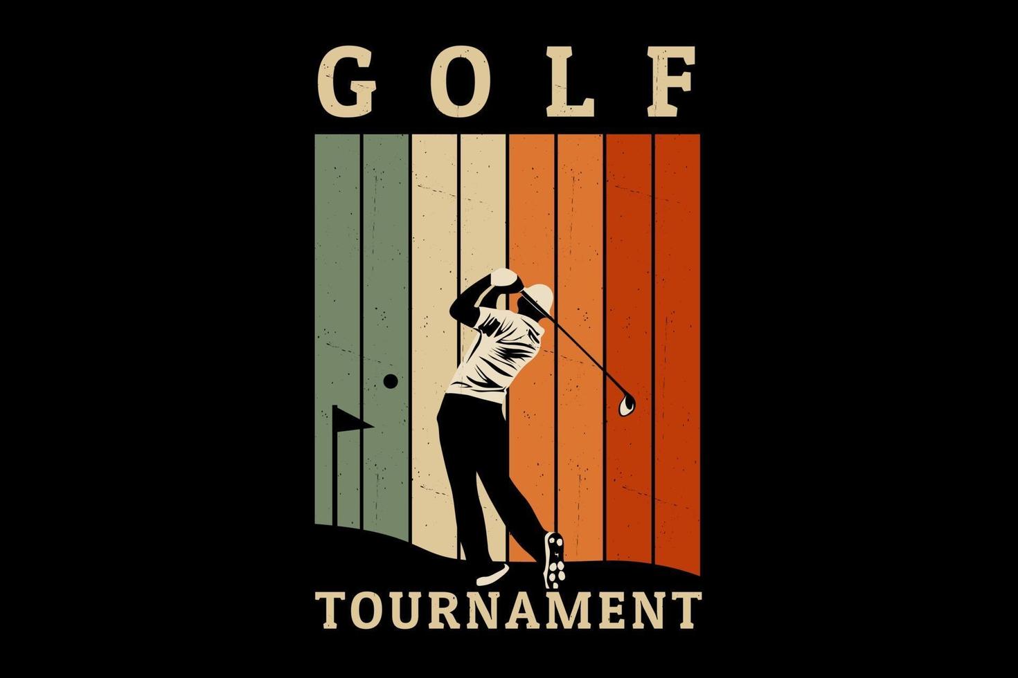 conception de silhouette de tournoi de golf vecteur