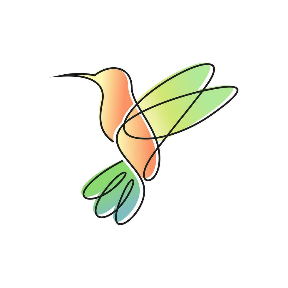 modèle de vecteur de conception de logo colibri