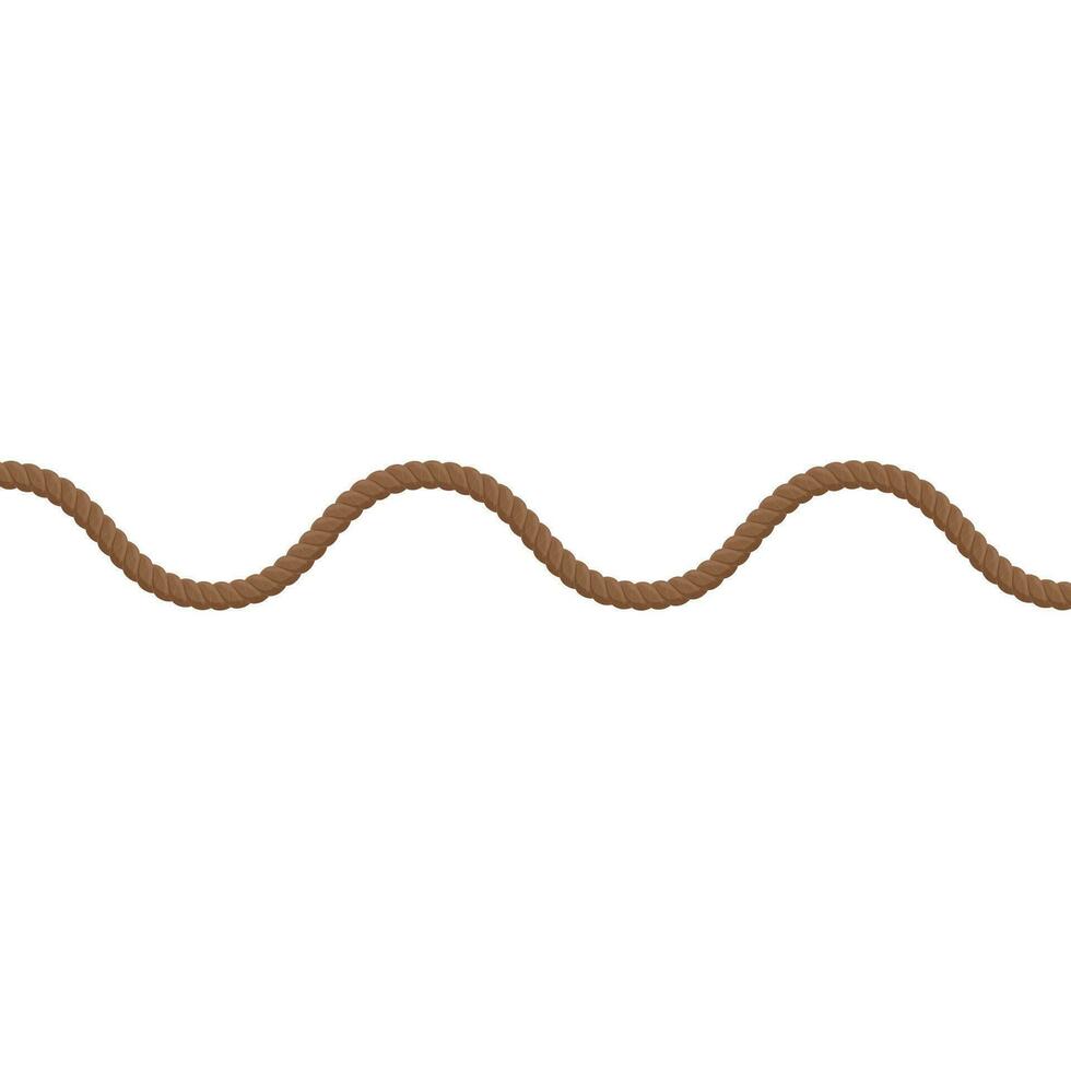 marron corde ondulé ligne vecteur