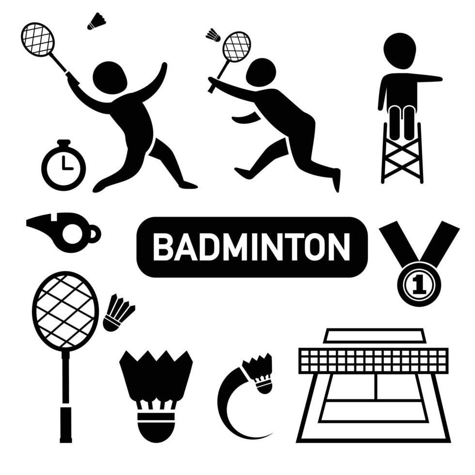 icône de badminton isolé vecteur