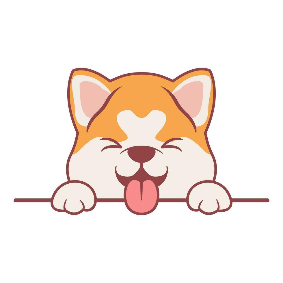 mignonne shiba inu chien dessin animé vecteur illustration