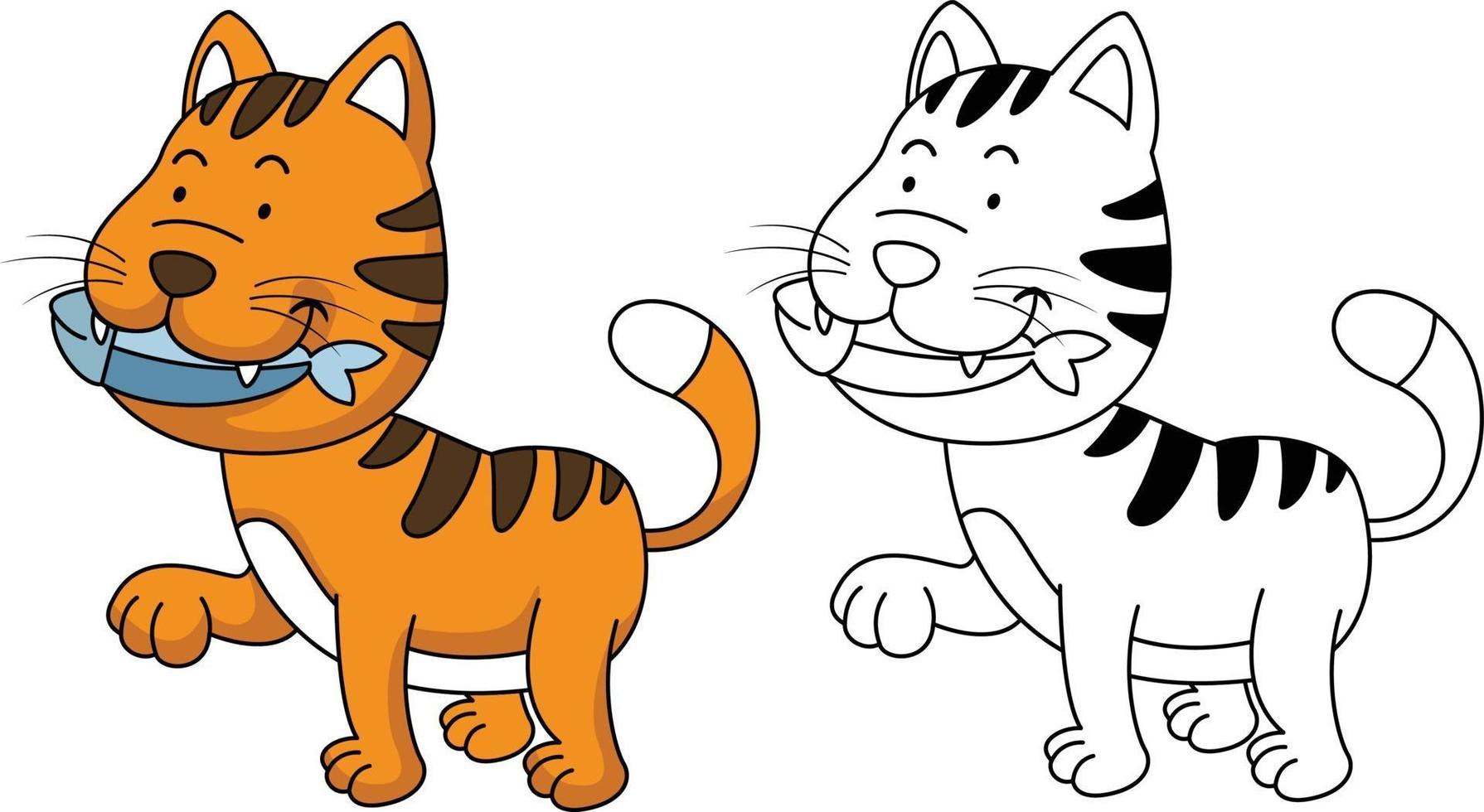 illustration du livre de coloriage éducatif -chat vecteur