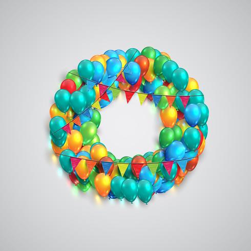 Polices colorées faites par ballons, vector