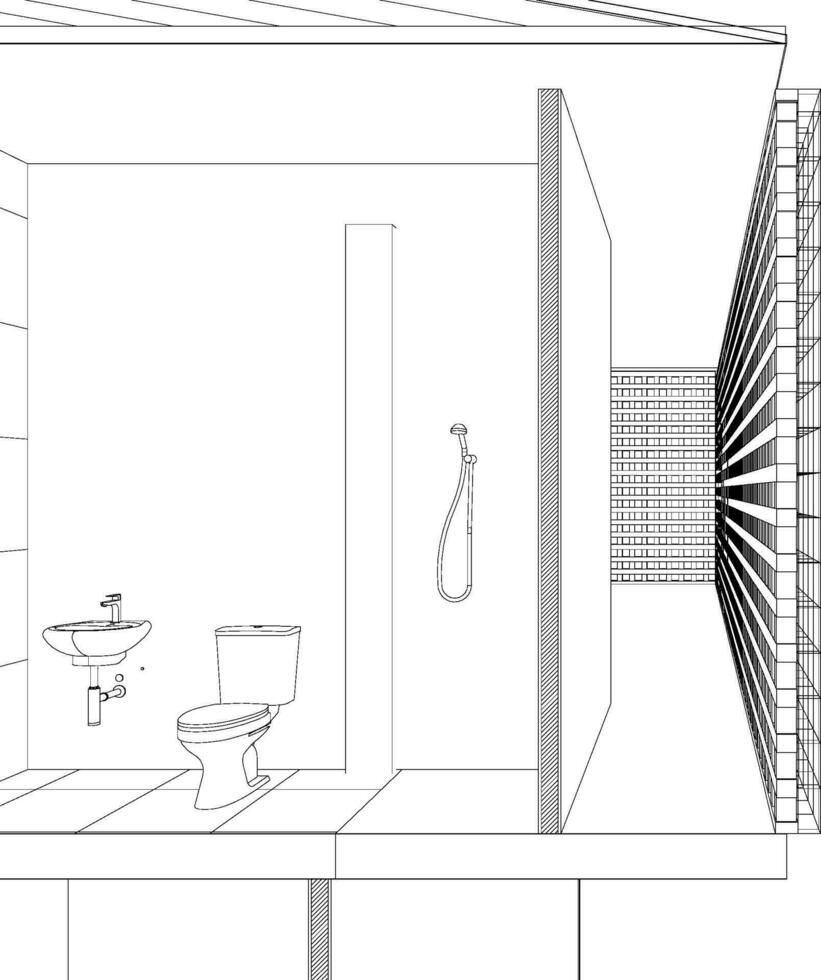 3d illustration de Résidentiel projet vecteur