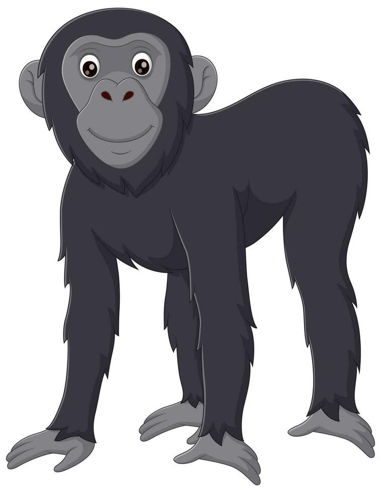 singe bonobo dessin animé isolé sur blanc Contexte. vecteur illustration