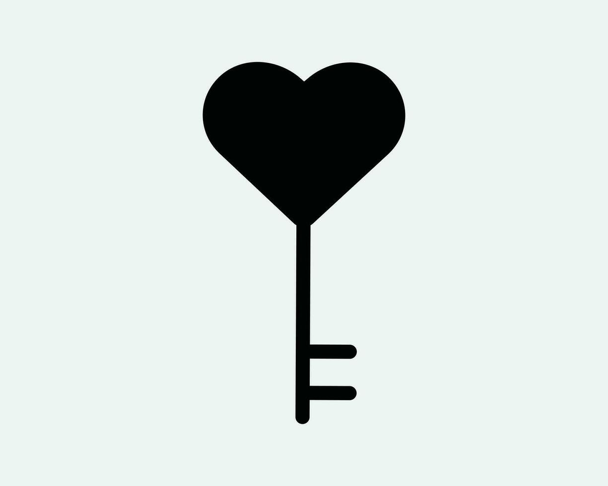 cœur clé icône signe symbole eps vecteur l'amour forme fermer à clé Sécurité sécurité illustration image graphique