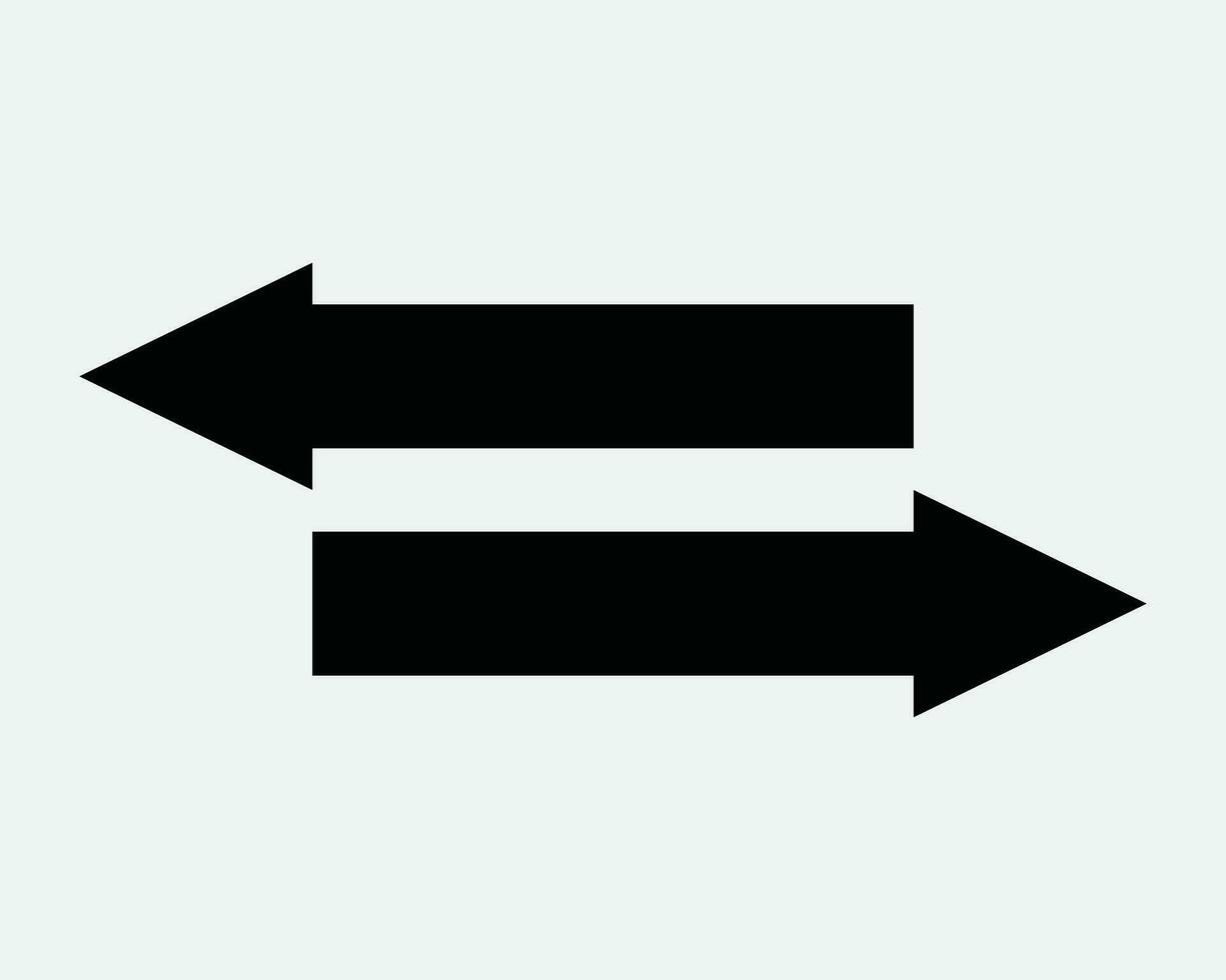 la gauche droite échange La Flèche icône 2 deux point aiguille direction lien relier transfert commutateur échanger noir ligne contour forme signe symbole eps vecteur