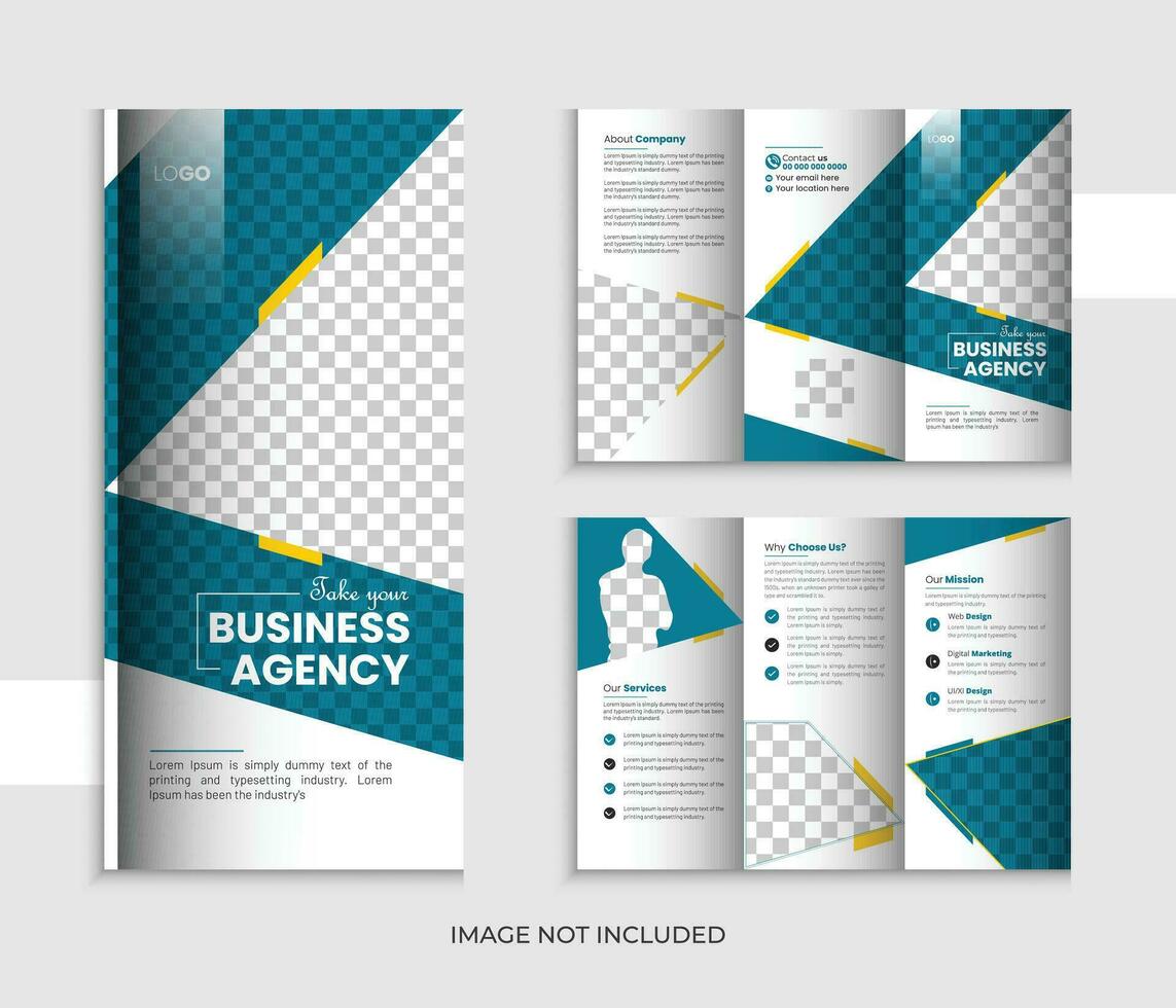 Créatif affaires à trois volets brochure conception, moderne commercialisation à trois volets brochure conception. vecteur mise en page, affaires présentation.