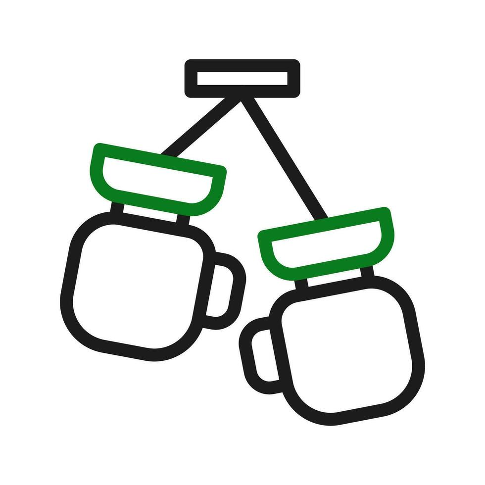 boxe icône bicolore vert noir sport symbole illustration. vecteur