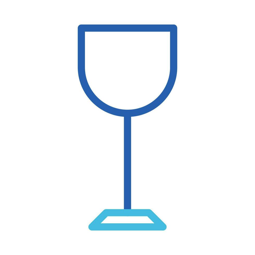 verre du vin icône bicolore bleu Couleur Pâques symbole illustration. vecteur